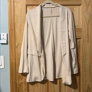 Cream Open Front Blazer